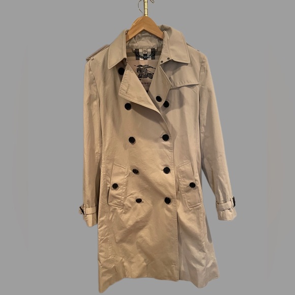 BURBERRY TAN MID-LENGTH TRENCH COAT - Picture 1 of 11